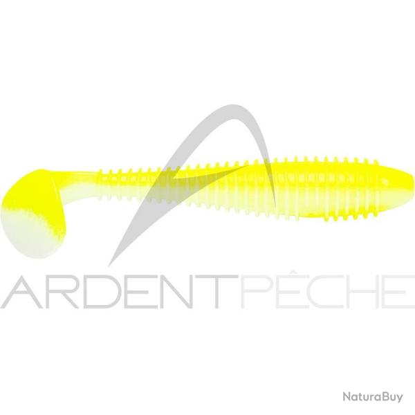 Leurre souple KEITECH Swing impact fat 3.8 S14 White chartreuse