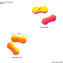 Flotteur toc FIQUET PECHE Ripstop bicolore Jaune/Rose