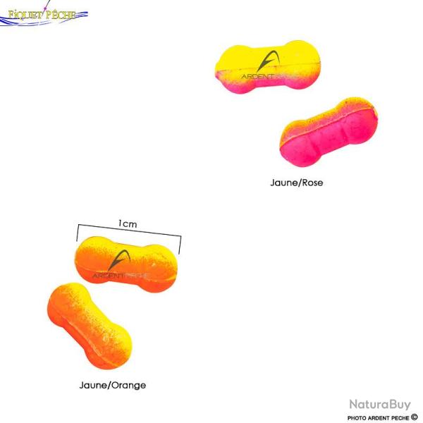 Flotteur toc FIQUET PECHE Ripstop bicolore Jaune/Rose