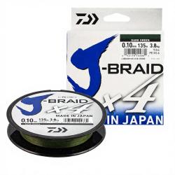 Tresse DAIWA J Braid X4 verte 270m &Oslash; 0.10mm (PE0.6)