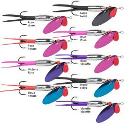 Cuiller ROLLA Silver bullet color&eacute;e 11g Palette violette / jupe rose