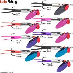 Cuiller ROLLA Silver bullet color&eacute;e 16g Palette violette / jupe rose