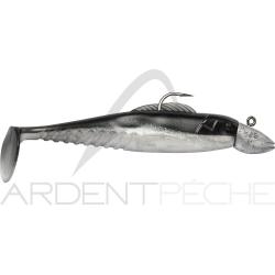 Leurre souple POWERLINE BJ Shad mont&eacute; 4&acute; 15g Noir / Ventre nacr&eacute;