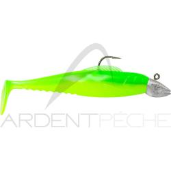 Leurre souple POWERLINE BJ Shad mont&eacute; 4&acute; 15g Vert / Ventre jaune