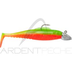 Leurre souple POWERLINE BJ Shad mont&eacute; 4&acute; 15g Vert / Ventre orange