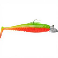 Leurre souple POWERLINE BJ Shad mont&eacute; 4&acute; 15g Vert / Ventre orange