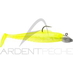 Leurre souple POWERLINE BJ Shad mont&eacute; 4&acute; 15g Jaune / Ventre translucide