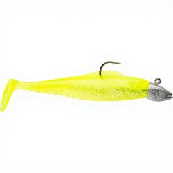 Leurre souple POWERLINE BJ Shad mont&eacute; 4&acute; 15g Jaune / Ventre translucide