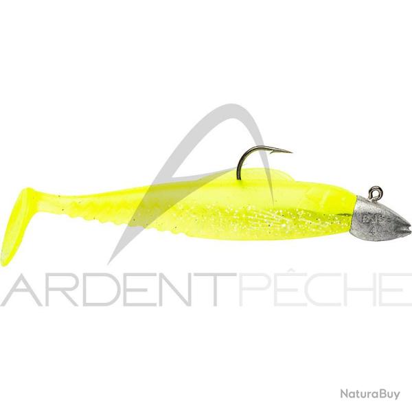 Leurre souple POWERLINE BJ Shad mont� 4� 15g Jaune / Ventre translucide