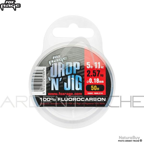 Fils fluorocarbone FOX RAGE Drop n jig fluorocarbon � 0.22mm