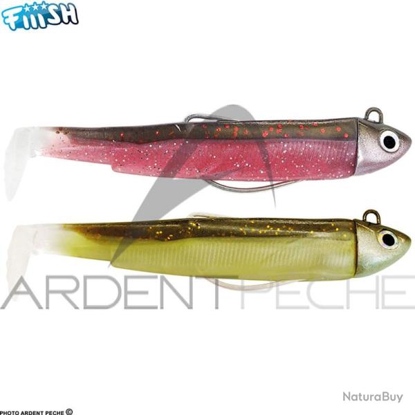 Leurre souple FIIISH Black minnow double combo 90 Search / 8g / Sparkling brown Pink - BM3010