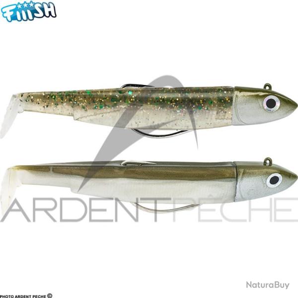 Leurre souple FIIISH Black minnow double combo 90 Off shore / 10g / Khaki Ghost minnow - BM3012