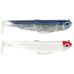 Leurre souple FIIISH Black minnow double combo 120 Shore / 12g / Barracuda blue - White/Red head - B
