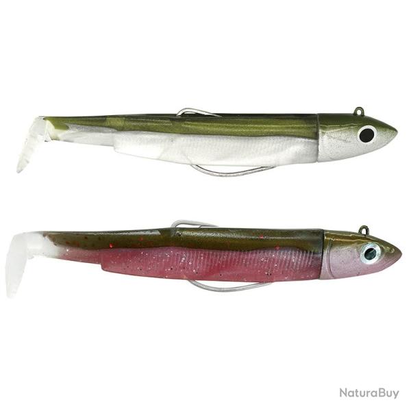 Leurre souple FIIISH Black minnow double combo 120 Off shore / 25g / Khaki - Pink - BM3157