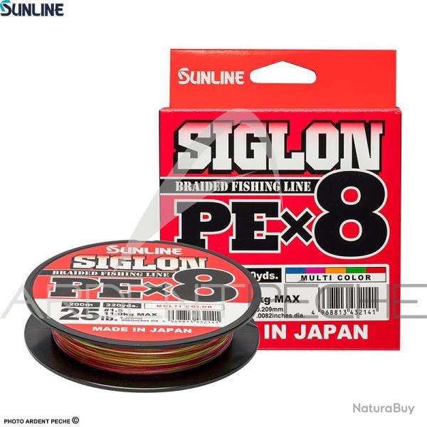 Tresse SUNLINE Siglon braid 8X multicolor 200m PE0.8 (0.153mm)