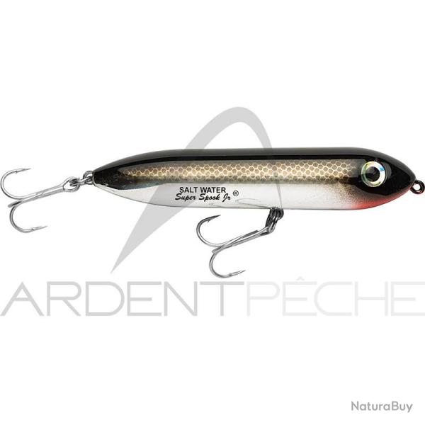 Poisson nageur HEDDON Super spook Jr mini 02 Chrom� dos noir
