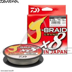Tresse DAIWA J Braid Grand X8 grise 135m PE1.5 (&Oslash; 0.18mm)