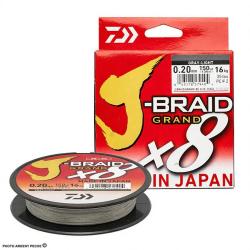 Tresse DAIWA J Braid Grand X8 grise 135m PE1.5 (&Oslash; 0.18mm)
