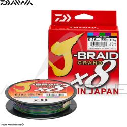 Tresse DAIWA J Braid Grand X8 multicolore 300m PE1 (&Oslash; 0.13mm)