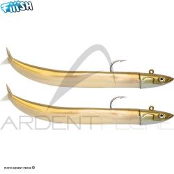 Leurre souple FIIISH Crazy sand eel Double combo 120 Off shore / 15g / Or - CSE801