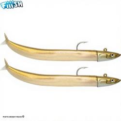 Leurre souple FIIISH Crazy sand eel Double combo 120 Off shore / 15g / Or - CSE801
