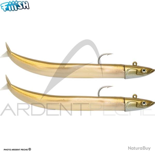 Leurre souple FIIISH Crazy sand eel Double combo 120 Off shore / 15g / Or - CSE801