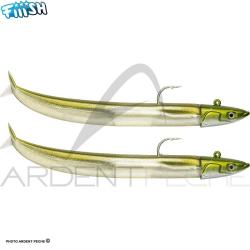 Leurre souple FIIISH Crazy sand eel Double combo 120 Off shore / 15g / Kaki - CSE528