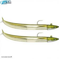 Leurre souple FIIISH Crazy sand eel Double combo 180 180 - Off shore / 35g / Kaki - CSE529