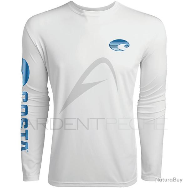 T Shirt � manches longues COSTA DEL MAR Technical crew white XXL