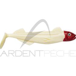 Leurre souple DELALANDE Speed factor non mont&eacute; 13cm x1 61 Blanc t&ecirc;te rouge