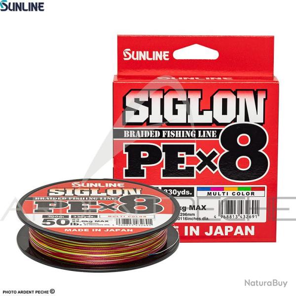Tresse SUNLINE Siglon braid 8X multicolor 300m PE3 (0.296mm)