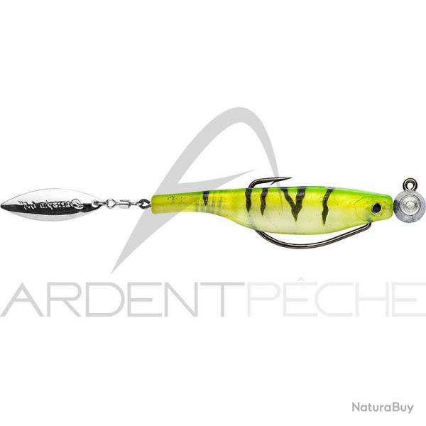 Leurre souple HYPERLASTICS Dartspin pro football jig 4 1/2 Striped Green - silver