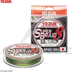Tresse YO ZURI Superbraid 8X Multicolore 300m &Oslash; 0.21mm / PE1.5
