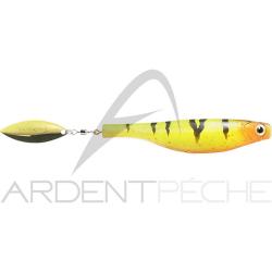Leurre souple HYPERLASTICS Dartspin pro jig head 4 1/2 Firetiger - Chartreuse