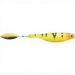 Leurre souple HYPERLASTICS Dartspin pro jig head 4 1/2 Firetiger - Chartreuse