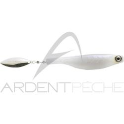 Leurre souple HYPERLASTICS Dartspin pro jig head 4 1/2 White Ghost - silver