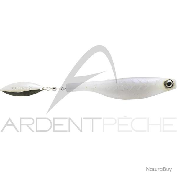 Leurre souple HYPERLASTICS Dartspin pro jig head 4 1/2 White Ghost - silver