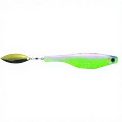 Leurre souple HYPERLASTICS Dartspin pro jig head 4 1/2 Electric chicken - gold