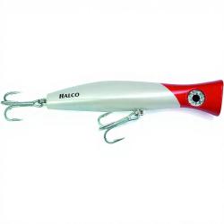Poisson nageur HALCO Roosta popper 195 H53 WHITE RED HEAD