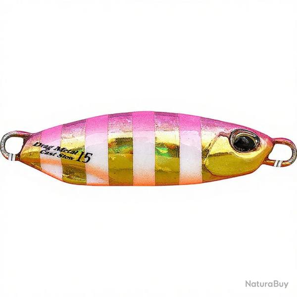 Jig DUO Drag metal cast slow 15g PJA0045 Pink gold zebra glow