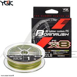 Tresse YGK Bornrush WX8 PE Rubber custom 200m PE1