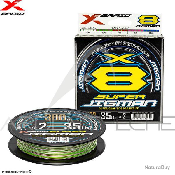 Tresse XBRAID Super jigman X8 300m PE3 / 0.285mm