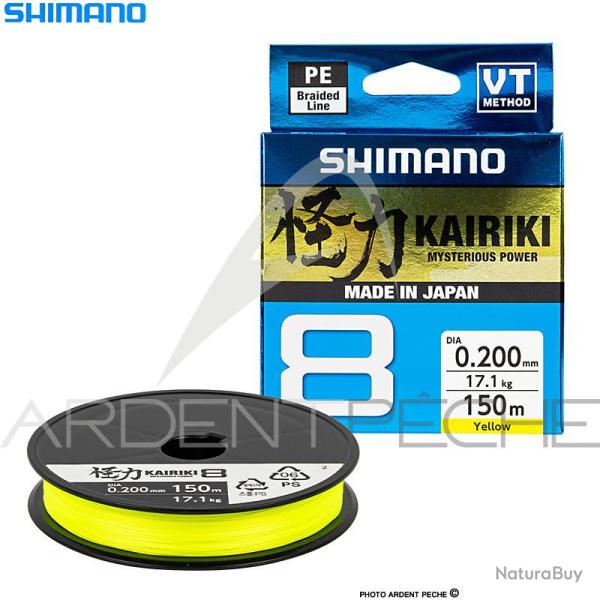 Tresse SHIMANO Kairiki SX8 Jaune 150m  0.23mm