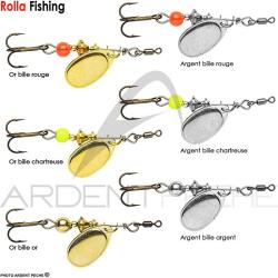 Cuiller ROLLA Truite palette fran&ccedil;aise n&deg;0 Argent bille chartreuse