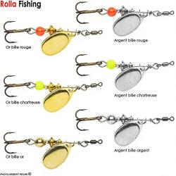 Cuiller ROLLA Truite palette fran&ccedil;aise n&deg;0 Or bille chartreuse