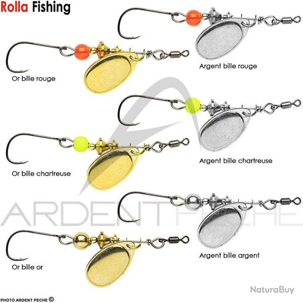 Cuiller ROLLA Truite palette fran�aise hame�on simple n�0 Or bille chartreuse