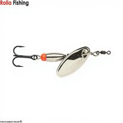 Cuiller ROLLA Truite palette en ligne n&deg;3 Argent bille rouge