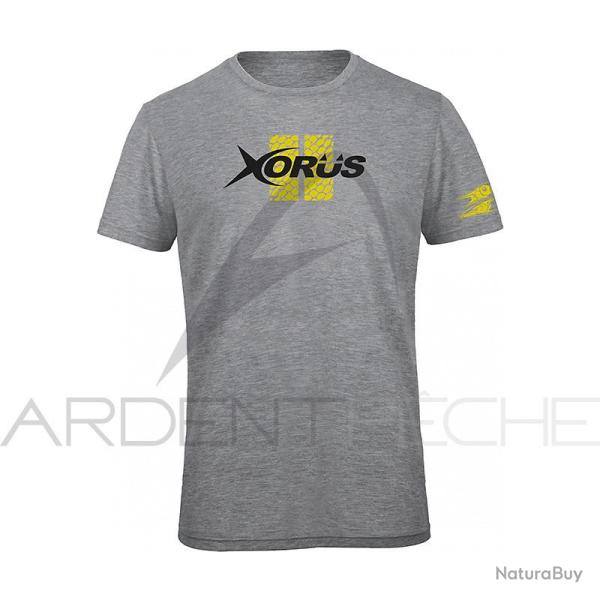 Tee shirt ULTIMATE FISHING Xorus gris clair chine et jaune