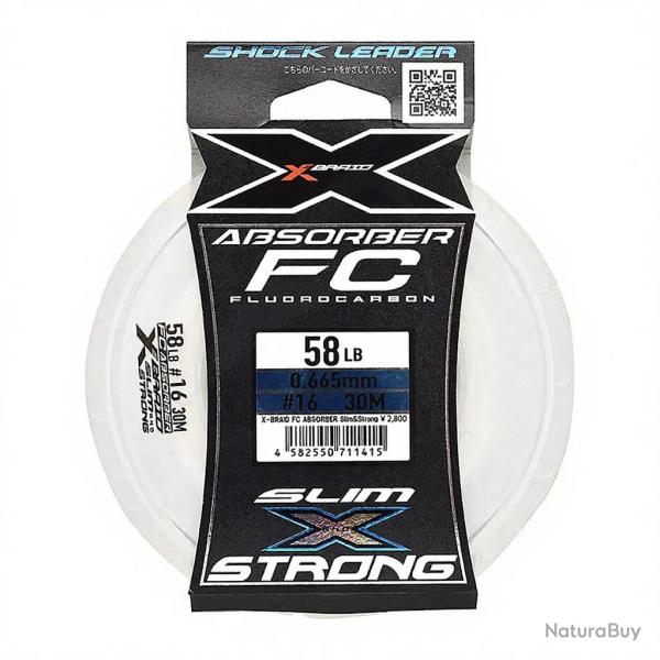 Fil fluorocarbone XBRAID FC Absorber slim and strong 77lb