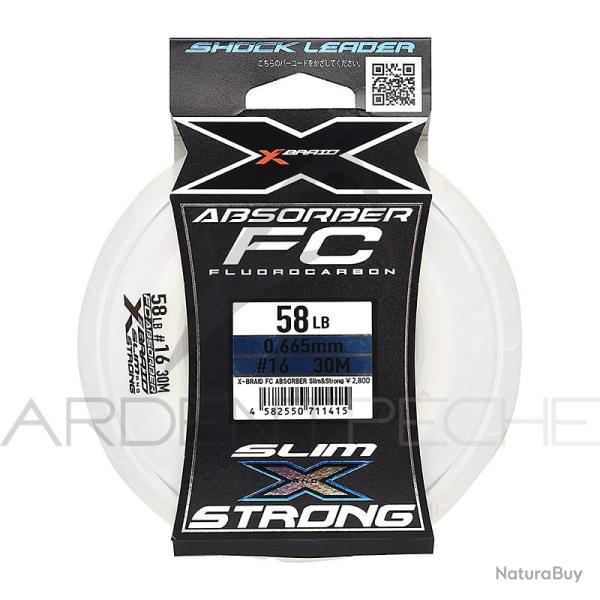 Fil fluorocarbone XBRAID FC Absorber slim and strong 88lb